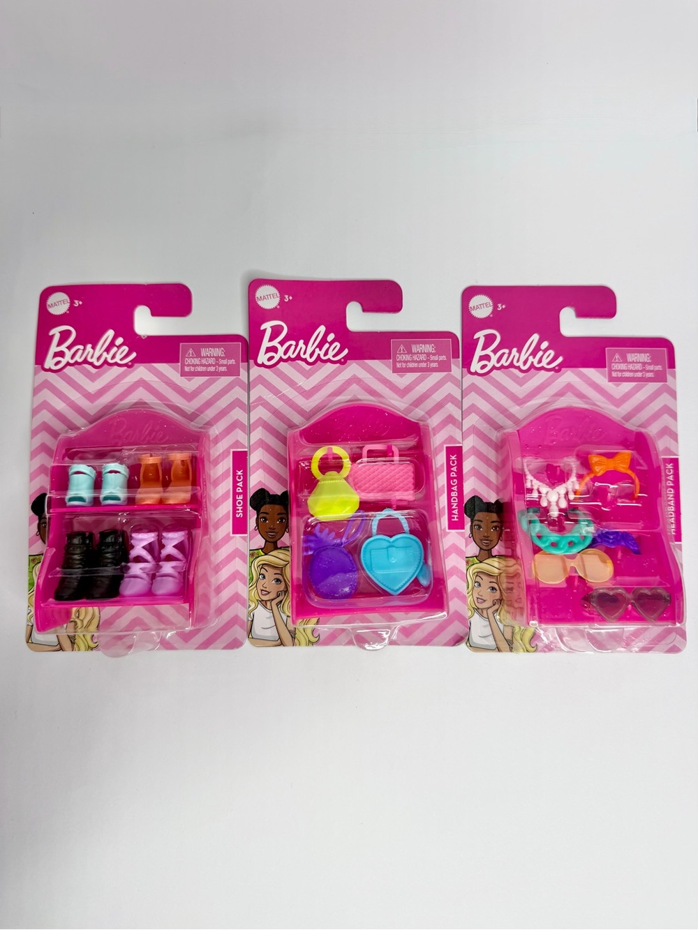 Barbie Mini Accessories Trio Set - Shoes, Handbag Headbands Sunglasses Necklaces